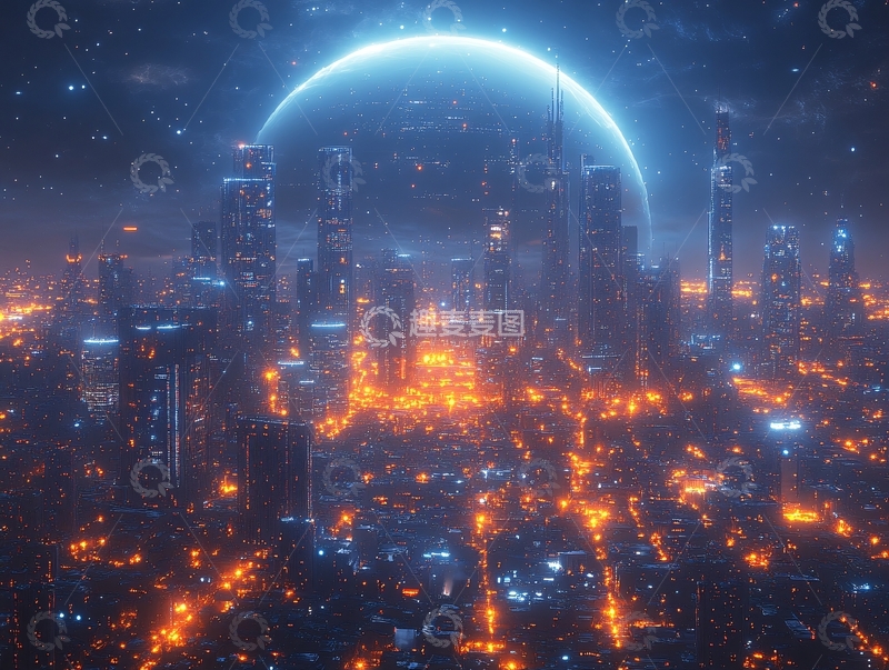 高清大图下载【趣麦麦图】科技感城市5