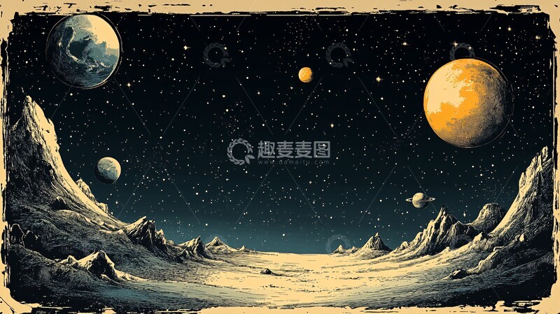 高清大图下载【趣麦麦图】星空地球图星空地球行星3