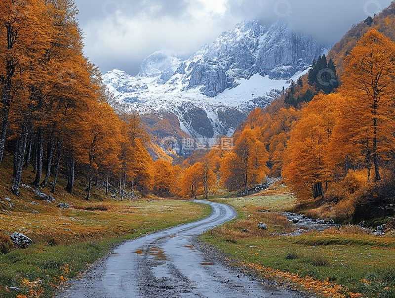 高清大图下载【趣麦麦图】意境高山道路2