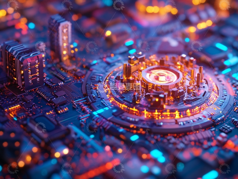 高清大图下载【趣麦麦图】芯片科技集成电路144