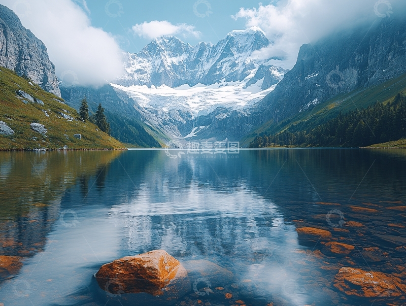 高清大图下载【趣麦麦图】高山湖泊冰碛湖2