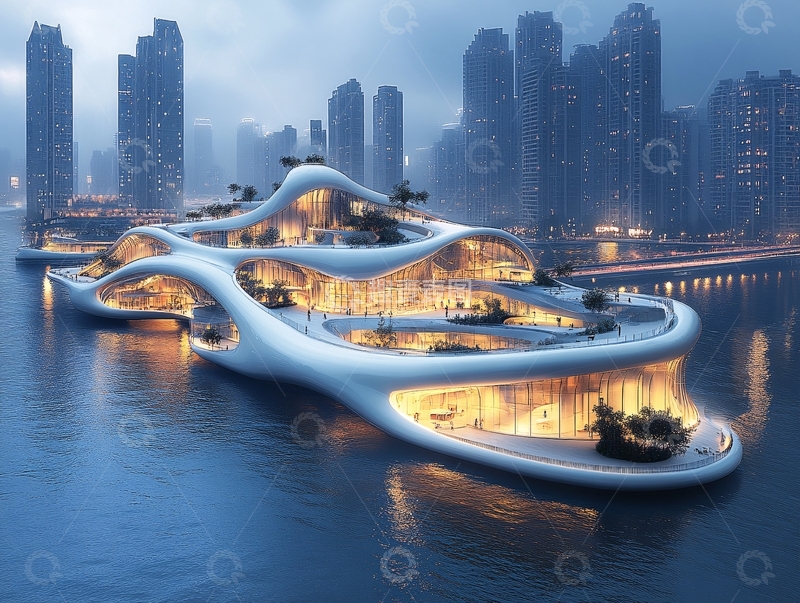 高清大图下载【趣麦麦图】迪拜市悬浮岛设计3