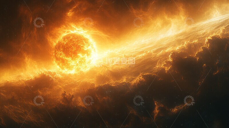 高清大图下载【趣麦麦图】能量波形成行星