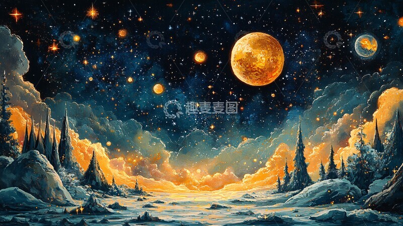 高清大图下载【趣麦麦图】宇宙星球星球背景