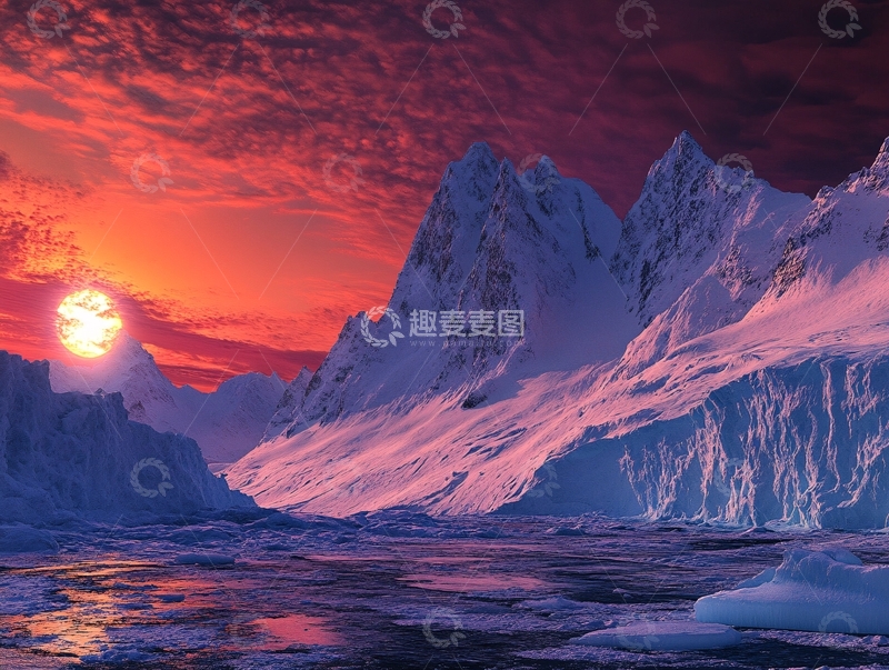 高清大图下载【趣麦麦图】火红的冰河1
