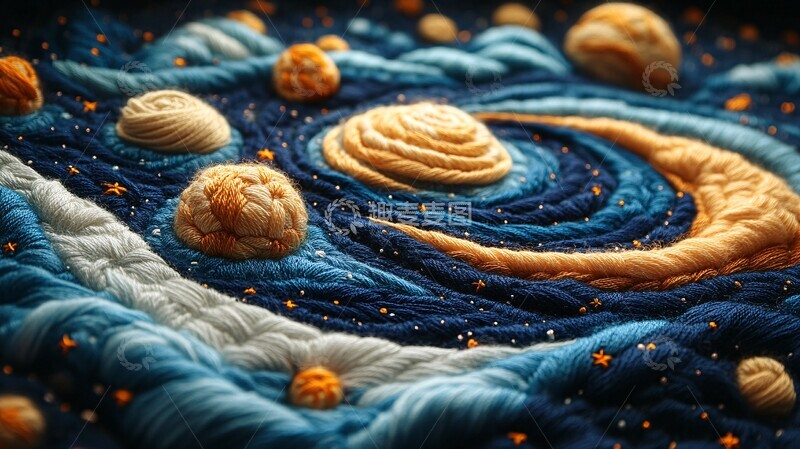 高清大图下载【趣麦麦图】星轨绣艺轨道银河流星1