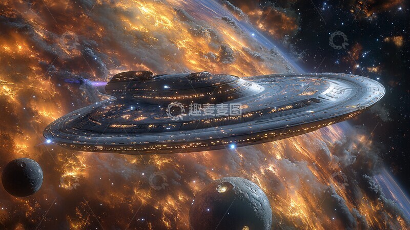 高清大图下载【趣麦麦图】外星飞船太空景1