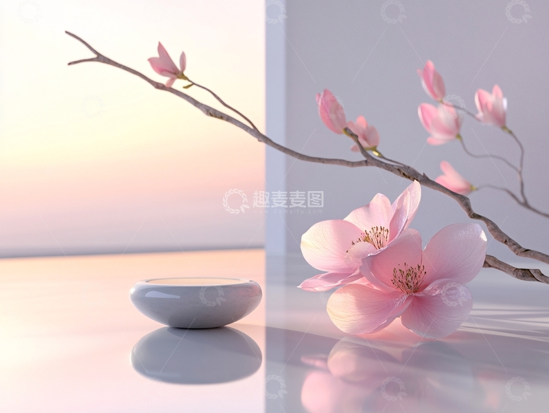 高清大图下载【趣麦麦图】禅意禅境意境桃花8