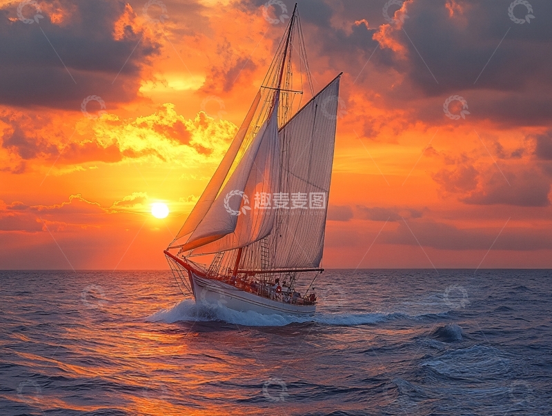 高清大图下载【趣麦麦图】扬帆远航背景2