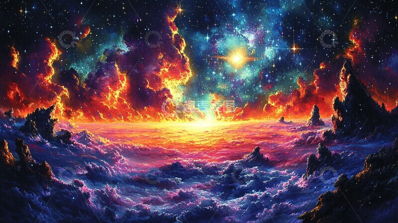 高清大图下载【趣麦麦图】星空中的生命之舞