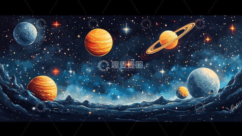 高清大图下载【趣麦麦图】星系与行星壁纸