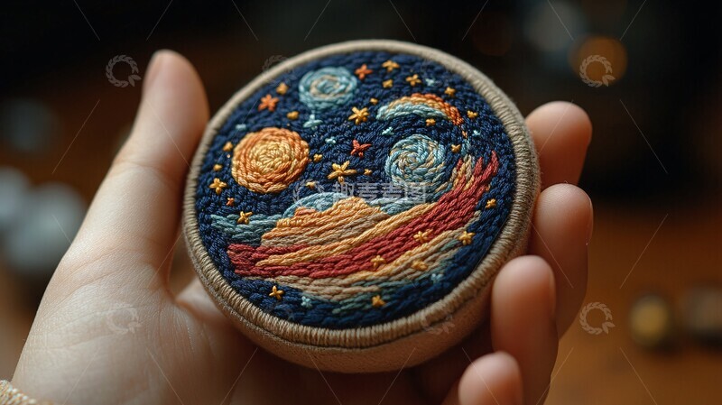 高清大图下载【趣麦麦图】星轨绣艺轨道银河流星2