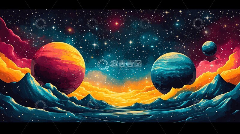 高清大图下载【趣麦麦图】三行星星际空间2