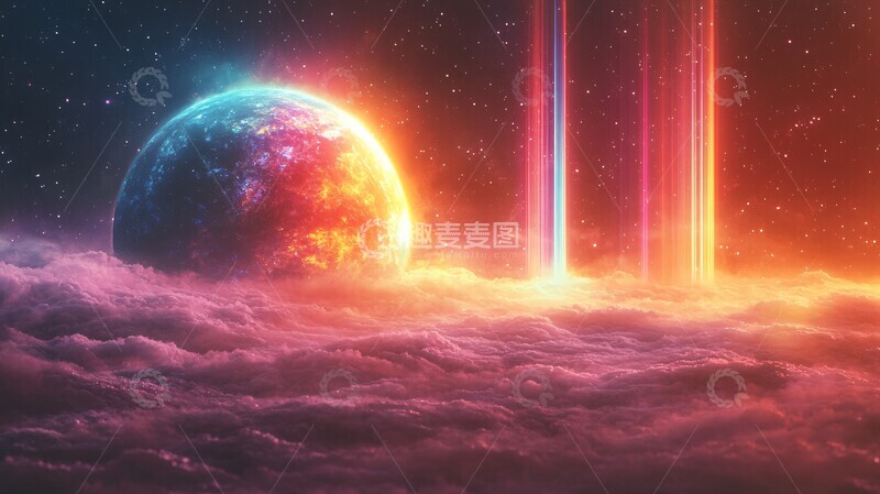 高清大图下载【趣麦麦图】未来星际霓虹1