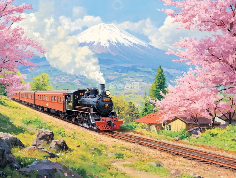 高清大图下载【趣麦麦图】火车旅途风景