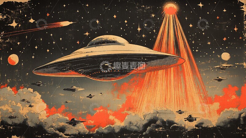 高清大图下载【趣麦麦图】飞船外星人图案