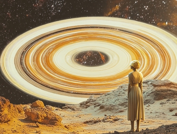 星环行星的夜空