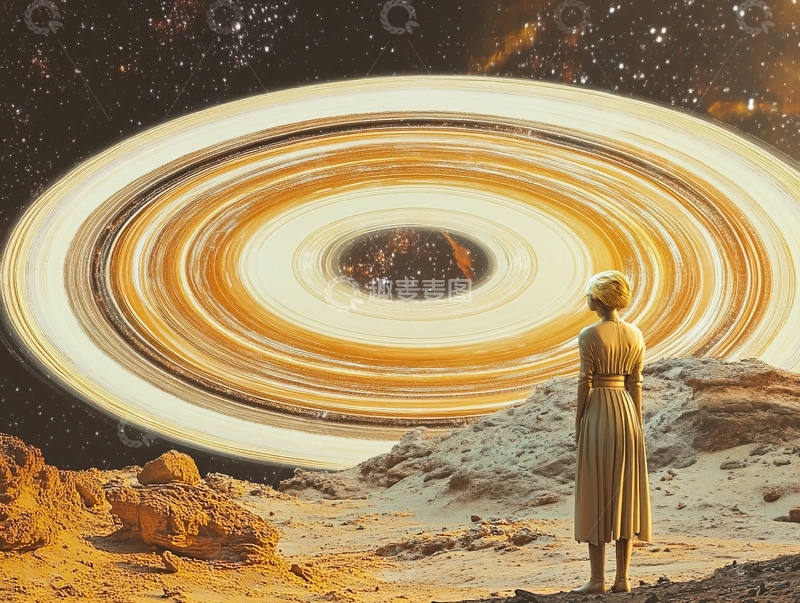 高清大图下载【趣麦麦图】星环行星的夜空