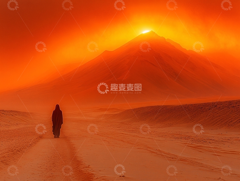 高清大图下载【趣麦麦图】大漠孤烟