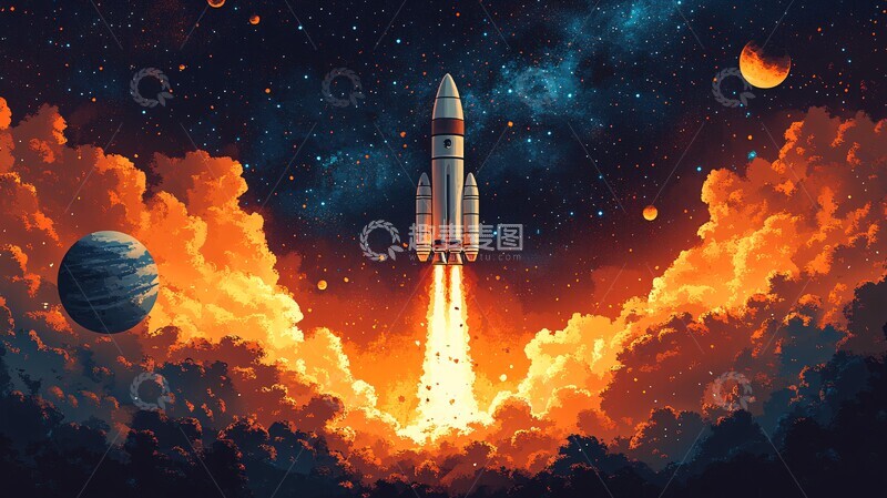 高清大图下载【趣麦麦图】太空火箭发射14