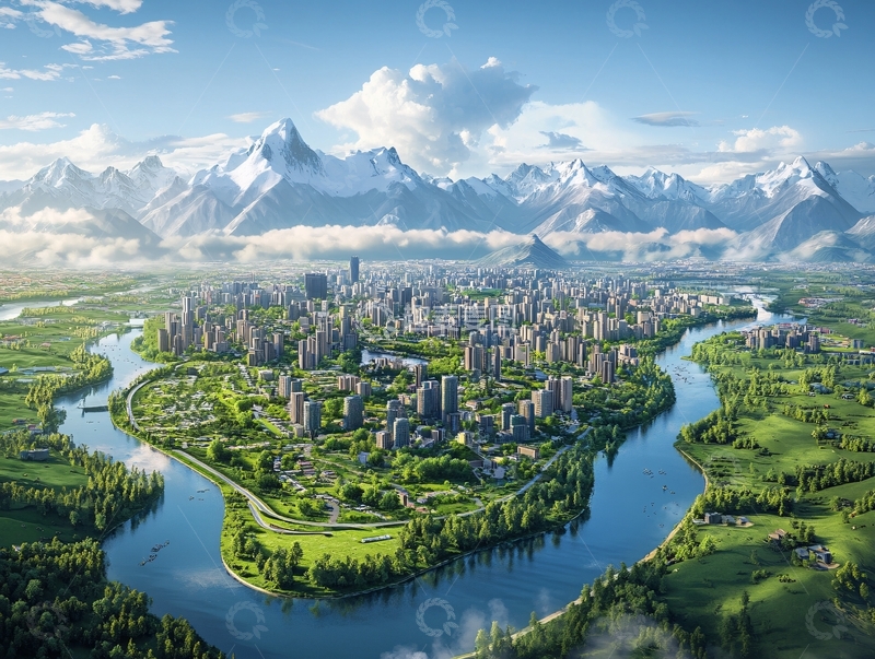 高清大图下载【趣麦麦图】绿色生态环保智慧城