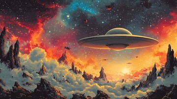 太空飞碟漂浮