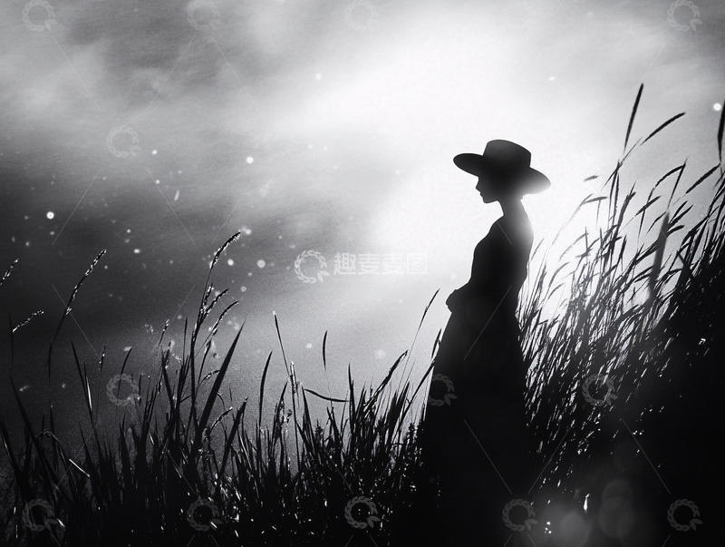 高清大图下载【趣麦麦图】孤独背影插画5