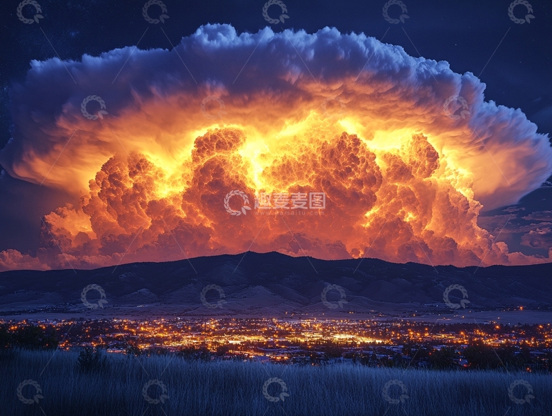 高清大图下载【趣麦麦图】核爆炸型云1