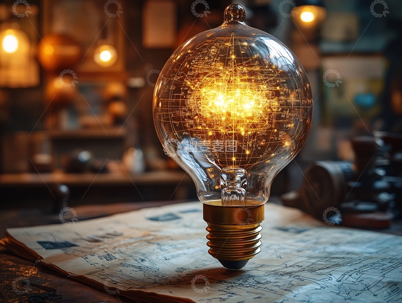 高清大图下载【趣麦麦图】爱迪生灯泡