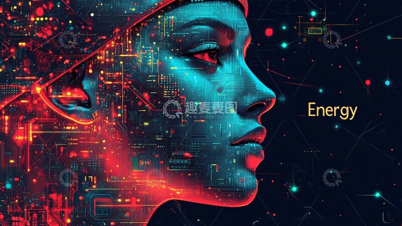 高清大图下载【趣麦麦图】能量电路板设计