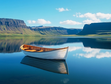 自然风景湖边木船1