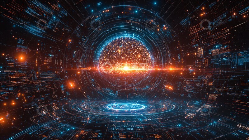 高清大图下载【趣麦麦图】宇宙信息网络图1