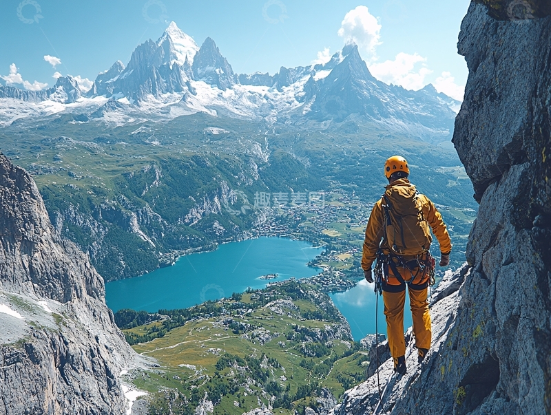 高清大图下载【趣麦麦图】探险户外运动爬山1