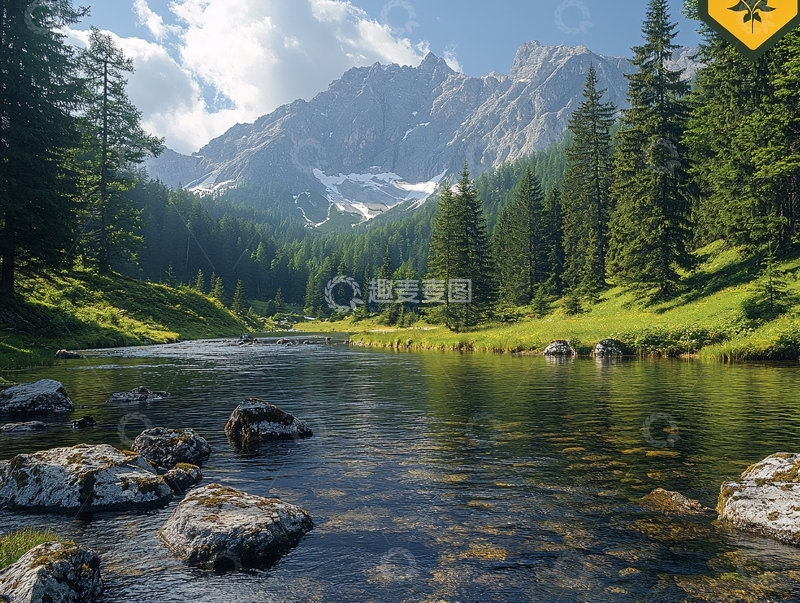 高清大图下载【趣麦麦图】高山河流高清图