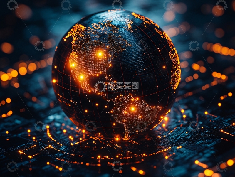 高清大图下载【趣麦麦图】数字科技感地球2
