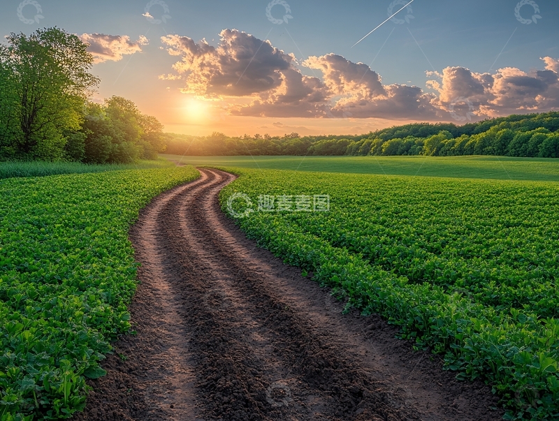 高清大图下载【趣麦麦图】田间小路田野乡间晨韵