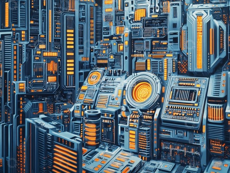 高清大图下载【趣麦麦图】-橙色科技城市17