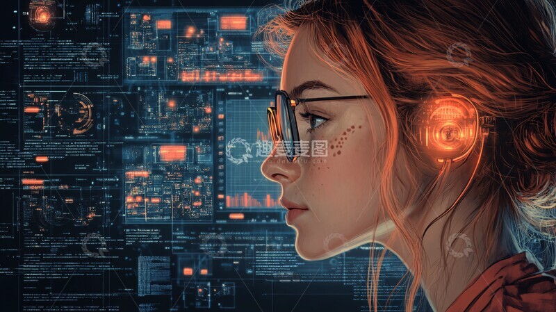 高清大图下载【趣麦麦图】人工智能团队协作