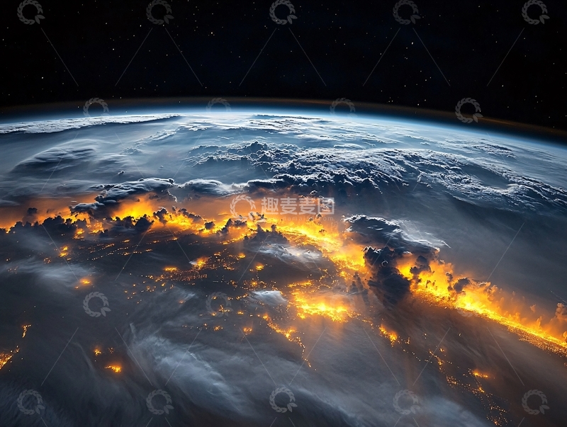 高清大图下载【趣麦麦图】地球银河系光线16