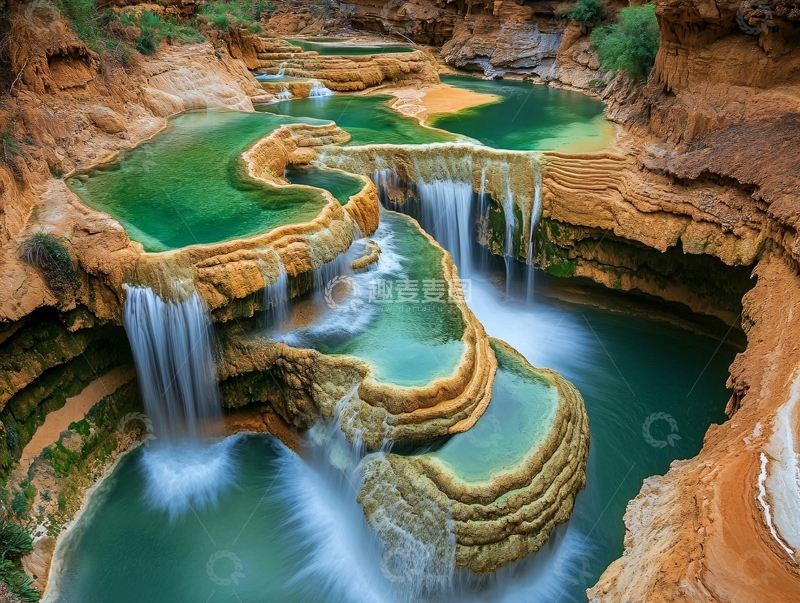 高清大图下载【趣麦麦图】彩色瀑布风景