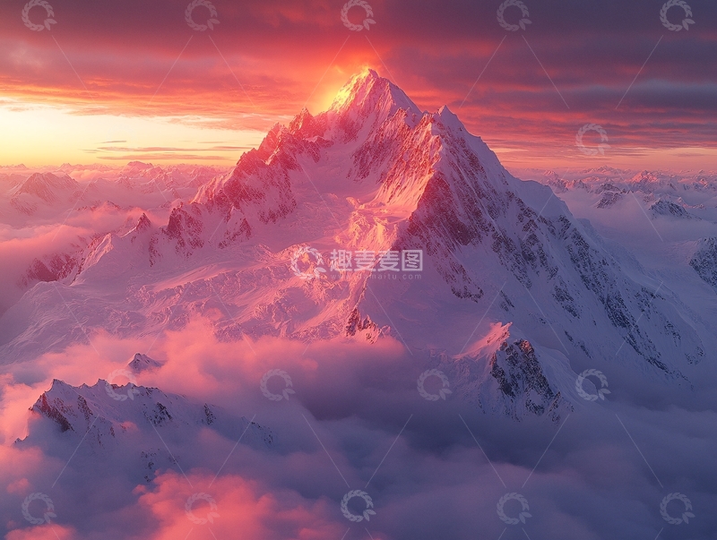 高清大图下载【趣麦麦图】雪峰绚丽3