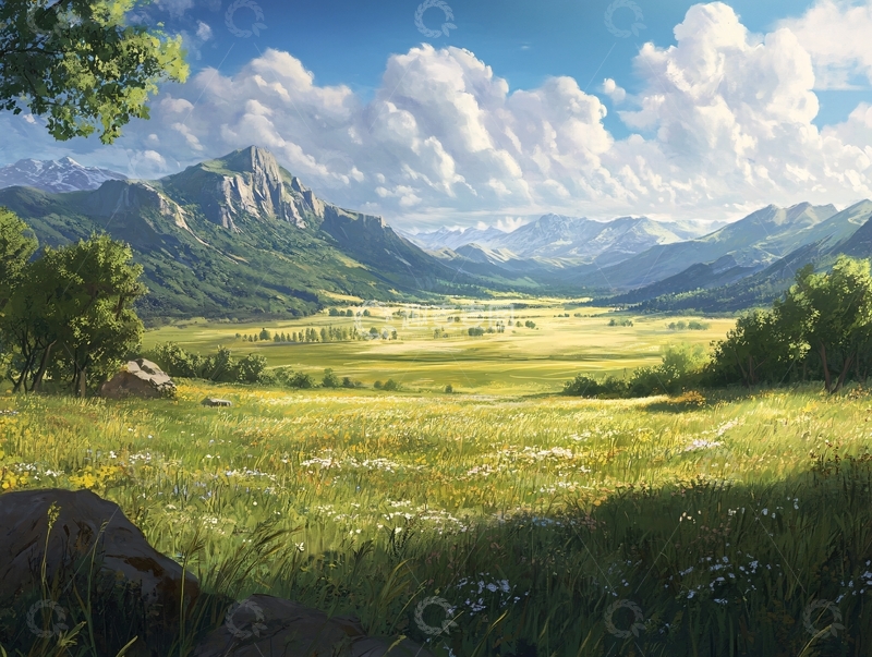 高清大图下载【趣麦麦图】草地原画7