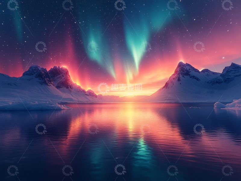 高清大图下载【趣麦麦图】极光炫彩浪漫光影10