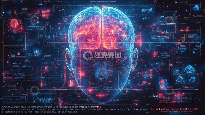 高清大图下载【趣麦麦图】脑部扫描艺术