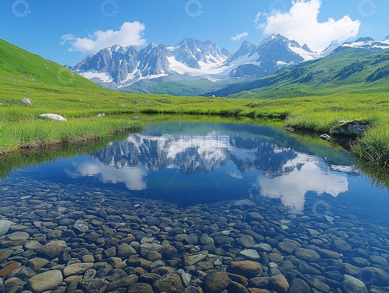 高清大图下载【趣麦麦图】雪山河流湿地草壁纸13