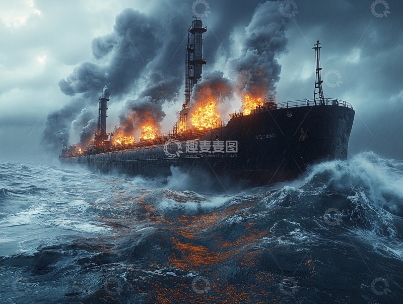 高清大图下载【趣麦麦图】船舶火灾