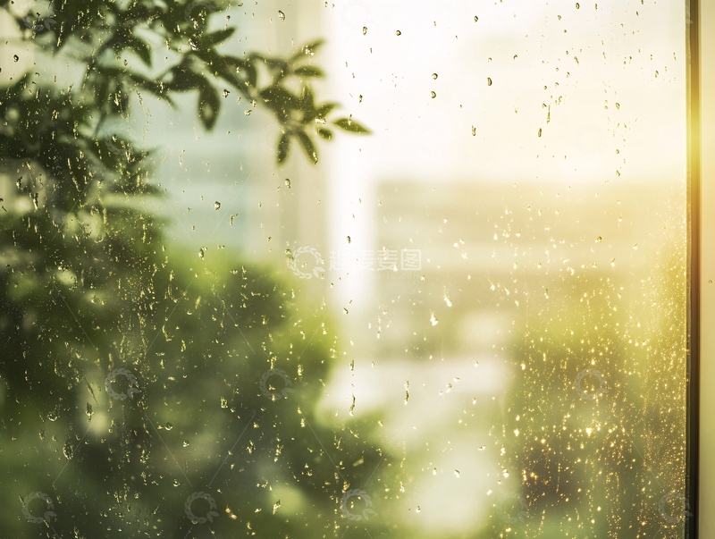高清大图下载【趣麦麦图】雨水窗户风景1