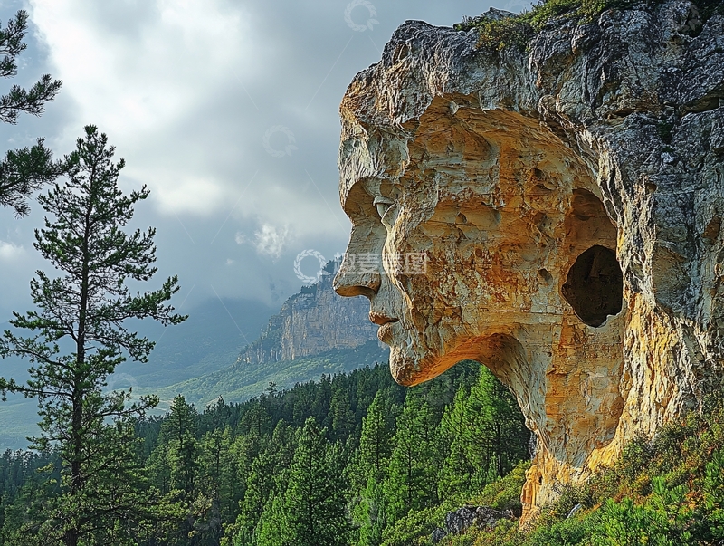 高清大图下载【趣麦麦图】人脸怪石