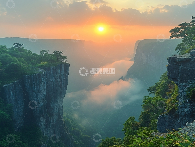 高清大图下载【趣麦麦图】神指峡日出
