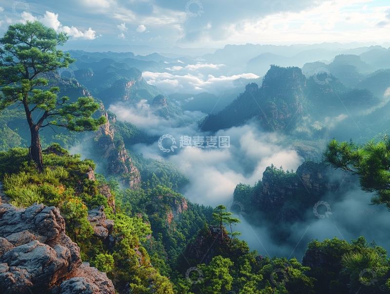 高清大图下载【趣麦麦图】云海风光奇松怪石1
